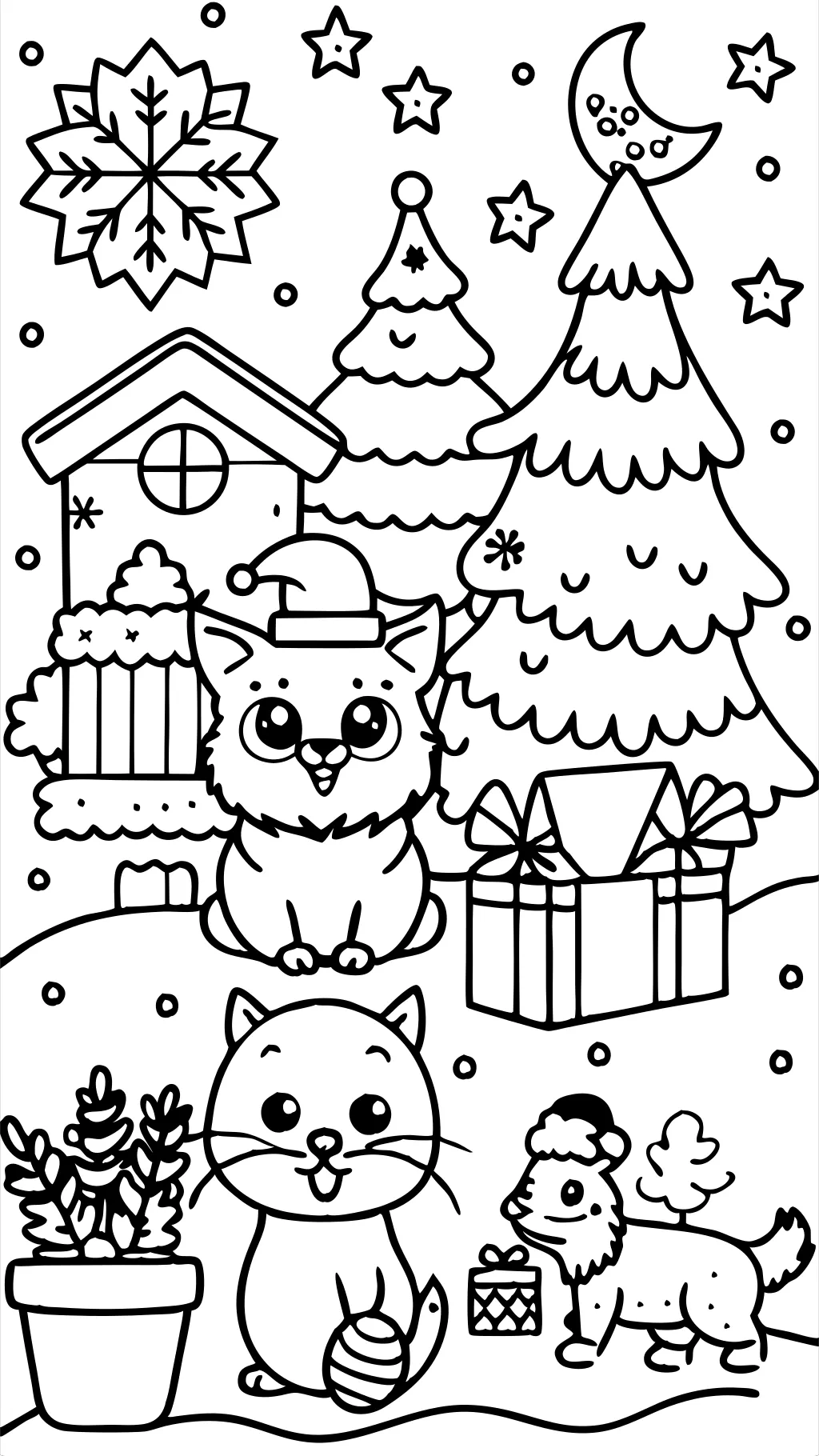 páginas para colorear de Navidad animales